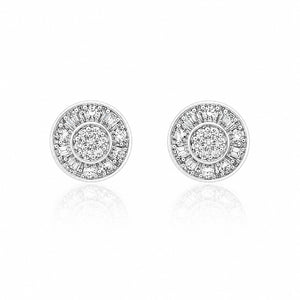 14K White Gold Necklace & 10K White Gold Earrings Set