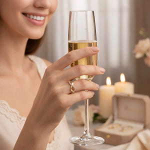 14K Yellow Gold Infinity Band Ring with Brilliant Cut Cubic Zirconia Stones