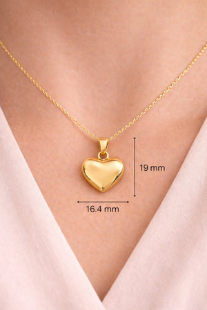 14K Yellow Gold Heart Pendant Classic Elegance