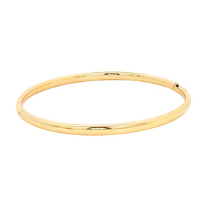 14K Solid Yellow Gold Slim Hinged Bangle