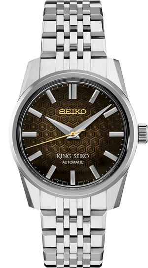 SPB365 Brown Patterned dial stainless steel King Seiko front solder shot