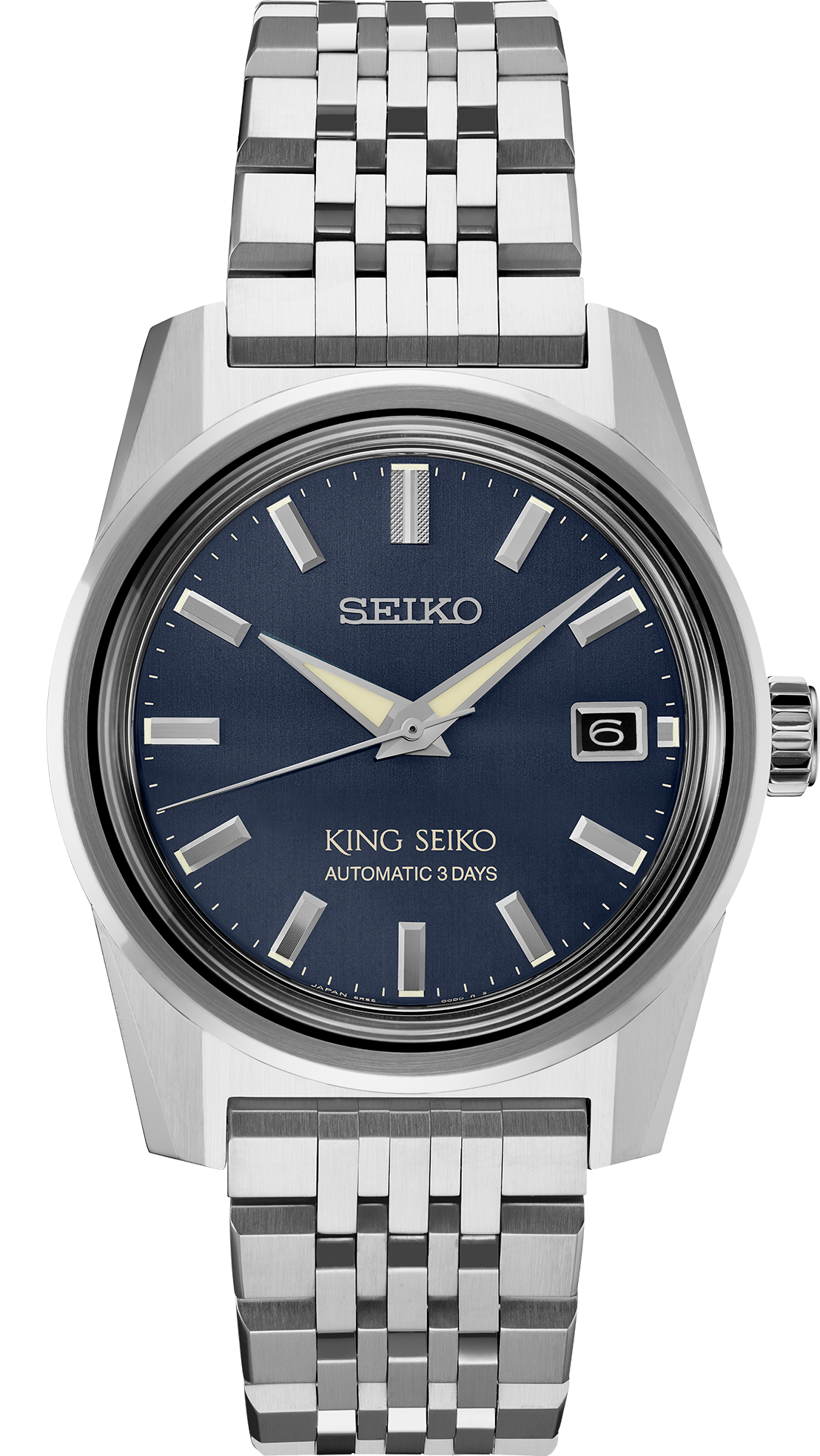 SPB389 Blue dial stainless steel King Seiko front solder shot