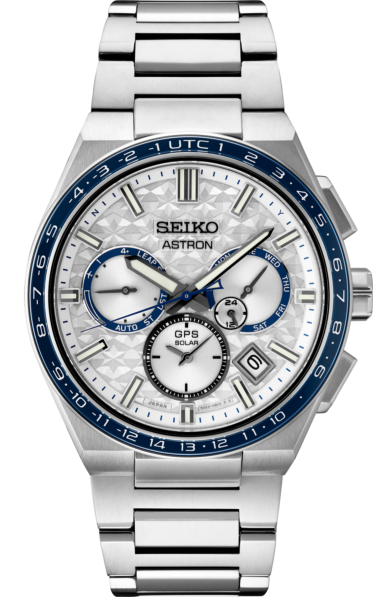 Seiko Astron Solar GPS Limited Edition White dial with Titanium case and band front view