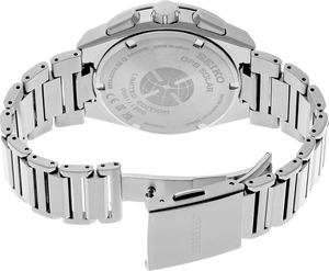 Seiko Astron Solar GPS Limited Edition White dial with Titanium case and band back side view