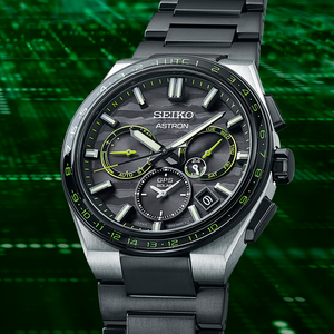 SSH139 Seiko Astron Solar GPS Titanium case with super-hard coating beauty shot
