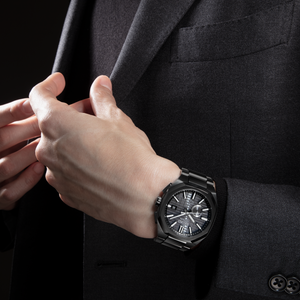 SSJ015 Seiko Astron Solar GPS with Titanium case with black super-hard coating formal wear wrist view