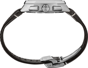 SSJ019 Seiko Astron solar GPS with leather strap crown side view