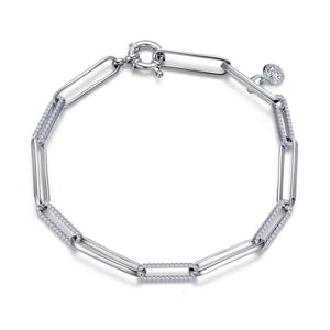 1.65 CTW 2-Tone Paperclip Bracelet
