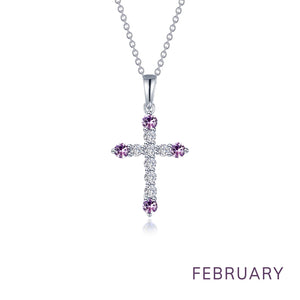 December Birthstone Cross Necklace