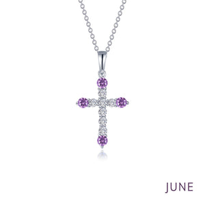 December Birthstone Cross Necklace