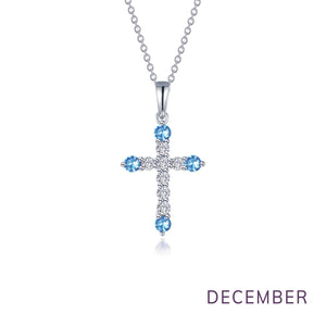 August Birthstone Cross Necklace