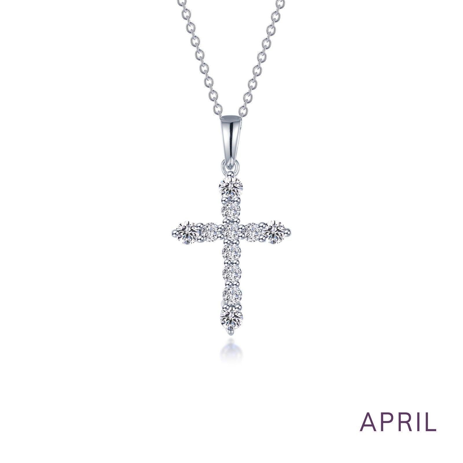 April Birthstone Cross Necklace