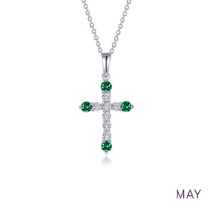 January Birthstone Cross Necklace