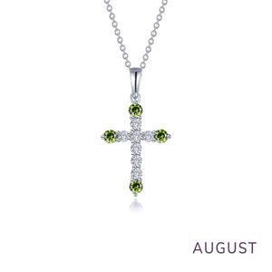 July Birthstone Cross Necklace