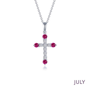 October Birthstone Cross Necklace