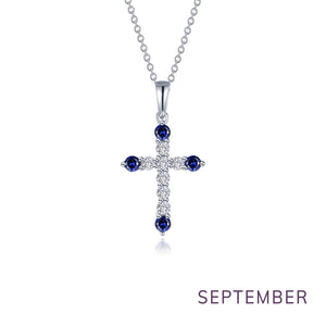 July Birthstone Cross Necklace