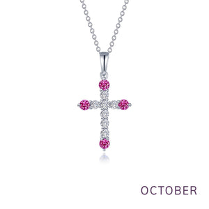 August Birthstone Cross Necklace