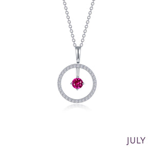 January Birthstone Reversible Open Circle Necklace