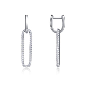 2-Tone Paperclip Drop Earrings
