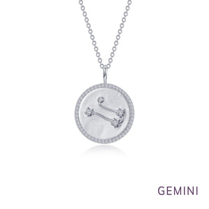 Zodiac Constellation Coin Necklace, Pisces