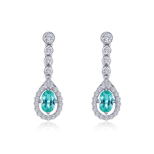 Oval Halo Drop Earrings