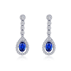 Oval Halo Drop Earrings