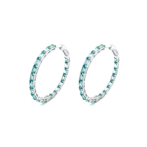 45 mm Fancy Lab-Grown Sapphire Hoop Earrings