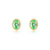2.12 CTW Green Fancy Lab-Grown Sapphire Solitaire Stud Earrings