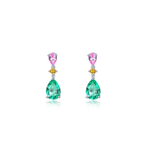 4.58 CTW Fancy Lab-Grown Sapphire Dangle Earrings