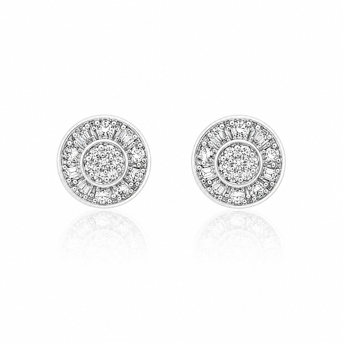 14K White Gold Necklace & 10K White Gold Earrings Set
