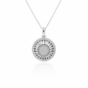 14K White Gold Necklace & 10K White Gold Earrings Set