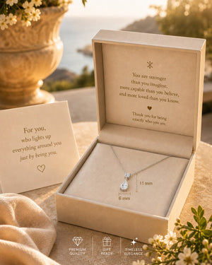 14K White Gold Pear Diamond Pendant Necklace