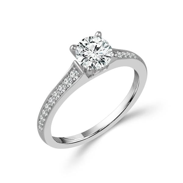 Diamond Engagement Ring 0.17 ct Round 14k White Gold