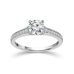 Diamond Engagement Ring 0.17 ct Round 14k White Gold