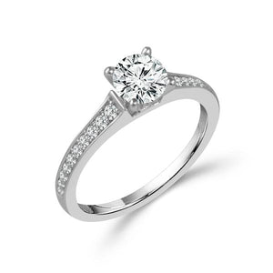 Diamond Engagement Ring 0.17 ct Round 14k White Gold