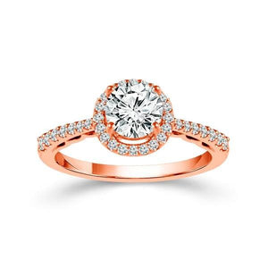 Diamond Engagement Ring 0.33 ct Round 14k Rose Gold