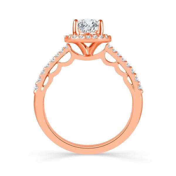 Diamond Engagement Ring 0.33 ct Round 14k Rose Gold