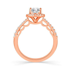 Diamond Engagement Ring 0.33 ct Round 14k Rose Gold