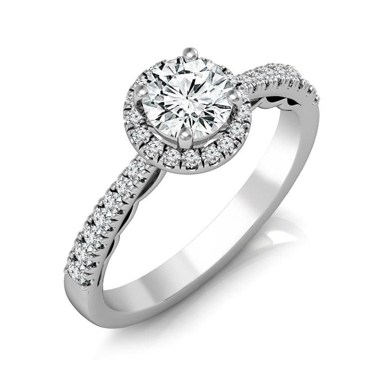 Diamond Engagement Ring 0.33 ct tw Center Round 14k White Gold