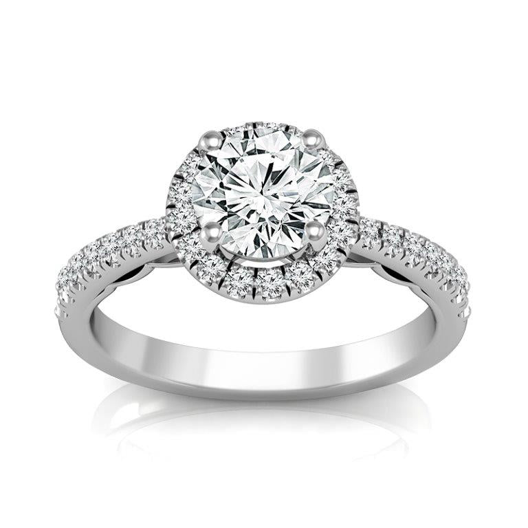 Diamond Engagement Ring 0.33 ct tw Center Round 14k White Gold