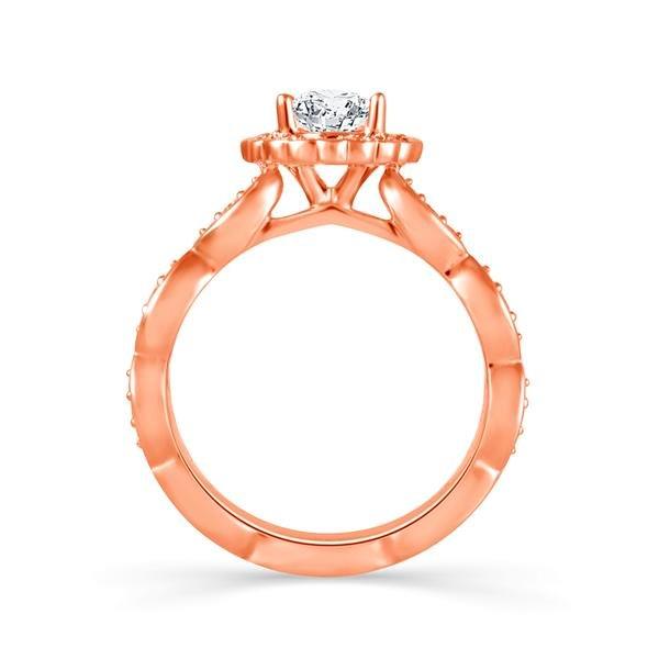 Diamond Engagement Ring 0.25 ct Round 14k Rose Gold