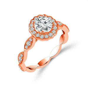 Diamond Engagement Ring 0.25 ct Round 14k Rose Gold