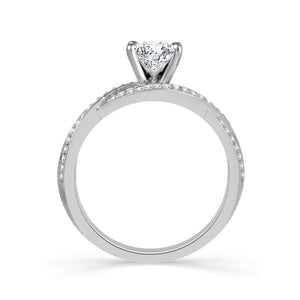 Diamond Engagement Ring 0.20 ct Center-oval Side-rd 14k Rose Gold
