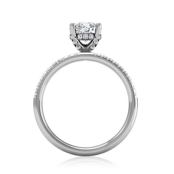Diamond Engagement Ring 0.20 ct Center-oval Side-rd 14k Rose Gold