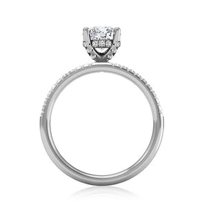 Diamond Engagement Ring 0.20 ct Center-oval Side-rd 14k Rose Gold