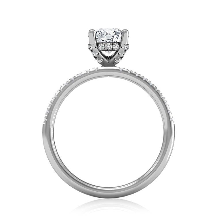 Diamond Engagement Ring 0.25 ct tw Center Oval 14k White Gold