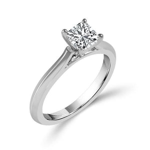Diamond Engagement Ring Center-cush 14k White Gold