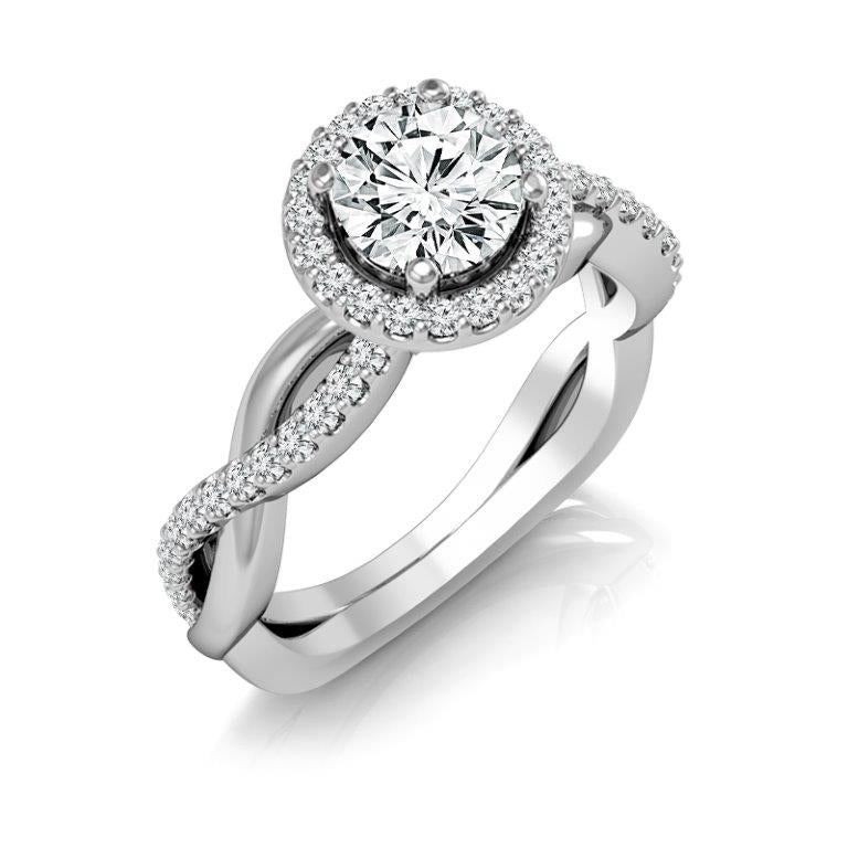 Diamond Engagement Ring 0.17 ct tw Center Round 14k White Gold