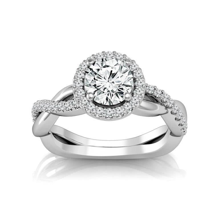 Diamond Engagement Ring 0.17 ct tw Center Round 14k White Gold