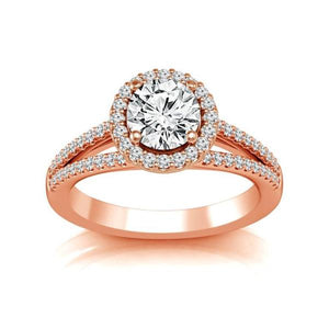Diamond Engagement Ring 0.33 ct Center-rad Side-rd 14k Rose Gold